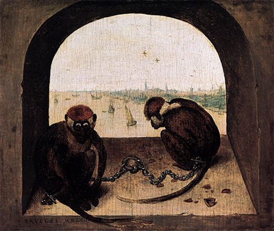 Two Chained Monkeys Pieter Bruegel